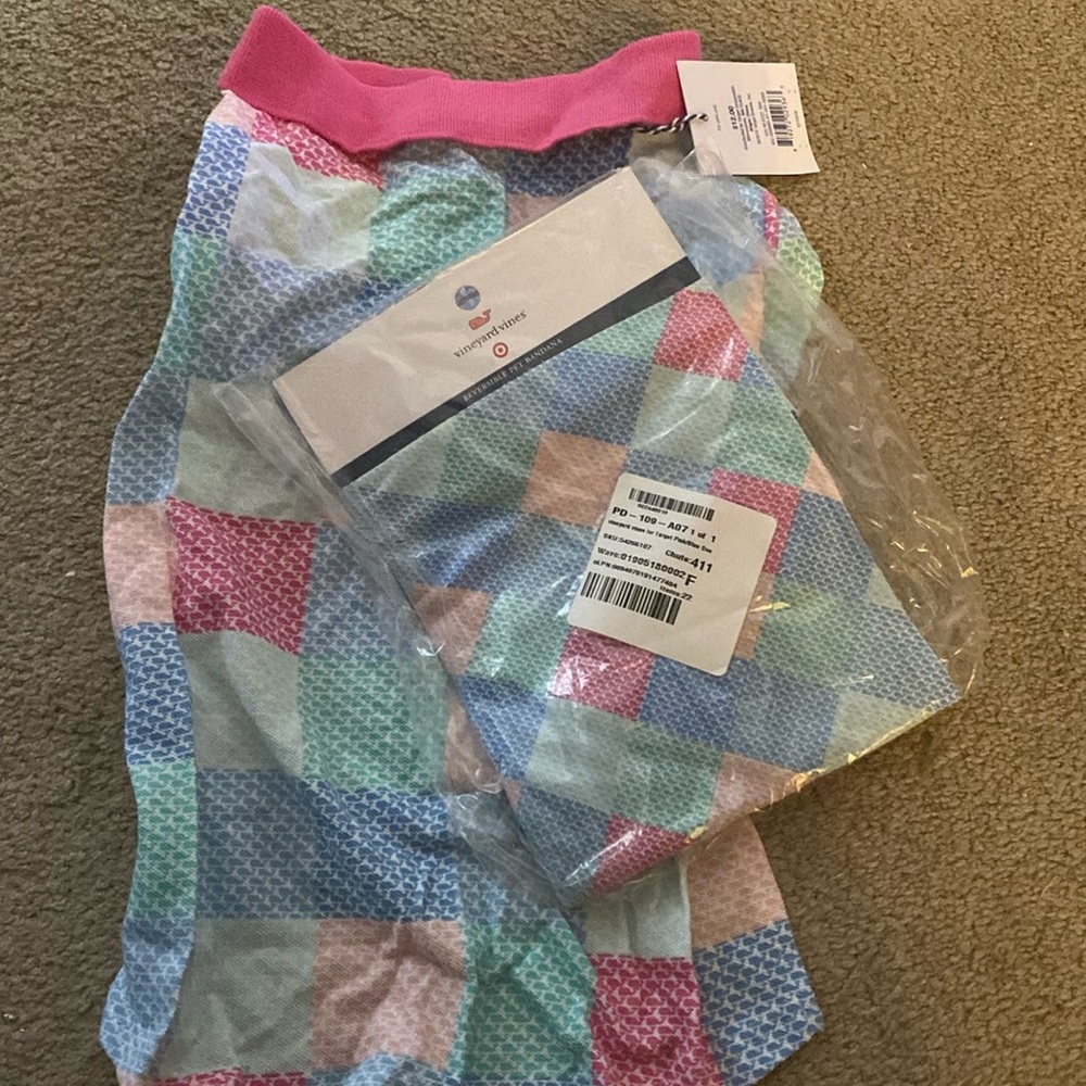Vineyard Vines x Target reversible pet bandana and M polo shirt tee